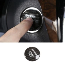 Carbon Fiber One-Button Start Switch Cover Trim 1X For Mercedes-Benz GLC 2016-19