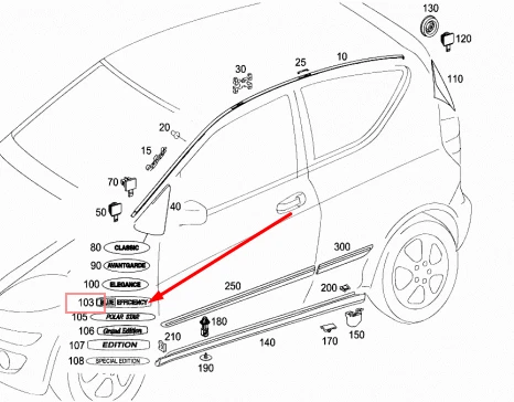 NEU MERCEDES-BENZ C-KLASSE W204 BLUE EFFICIENCY ABZEICHEN A2048177220 ORIGINAL - Bild 2 von 4