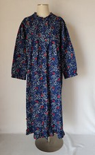 NWoT Only Necessities Bird Floral Flannel Pintuck Maxi Nightgown Cottage Blue 1X