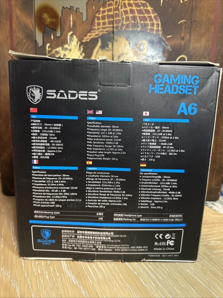 SADES A6 Gaming Headset Padded Adjustable 7.1 Surround Sound USB Gamer Pink NEW - Image 2 of 4