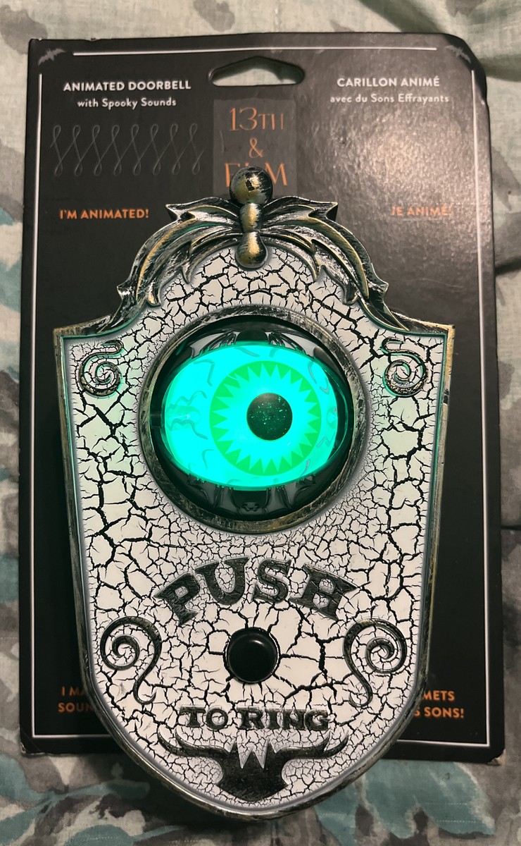 Gemmy Animated Eyeball Doorbell Halloween Decoration Push Button