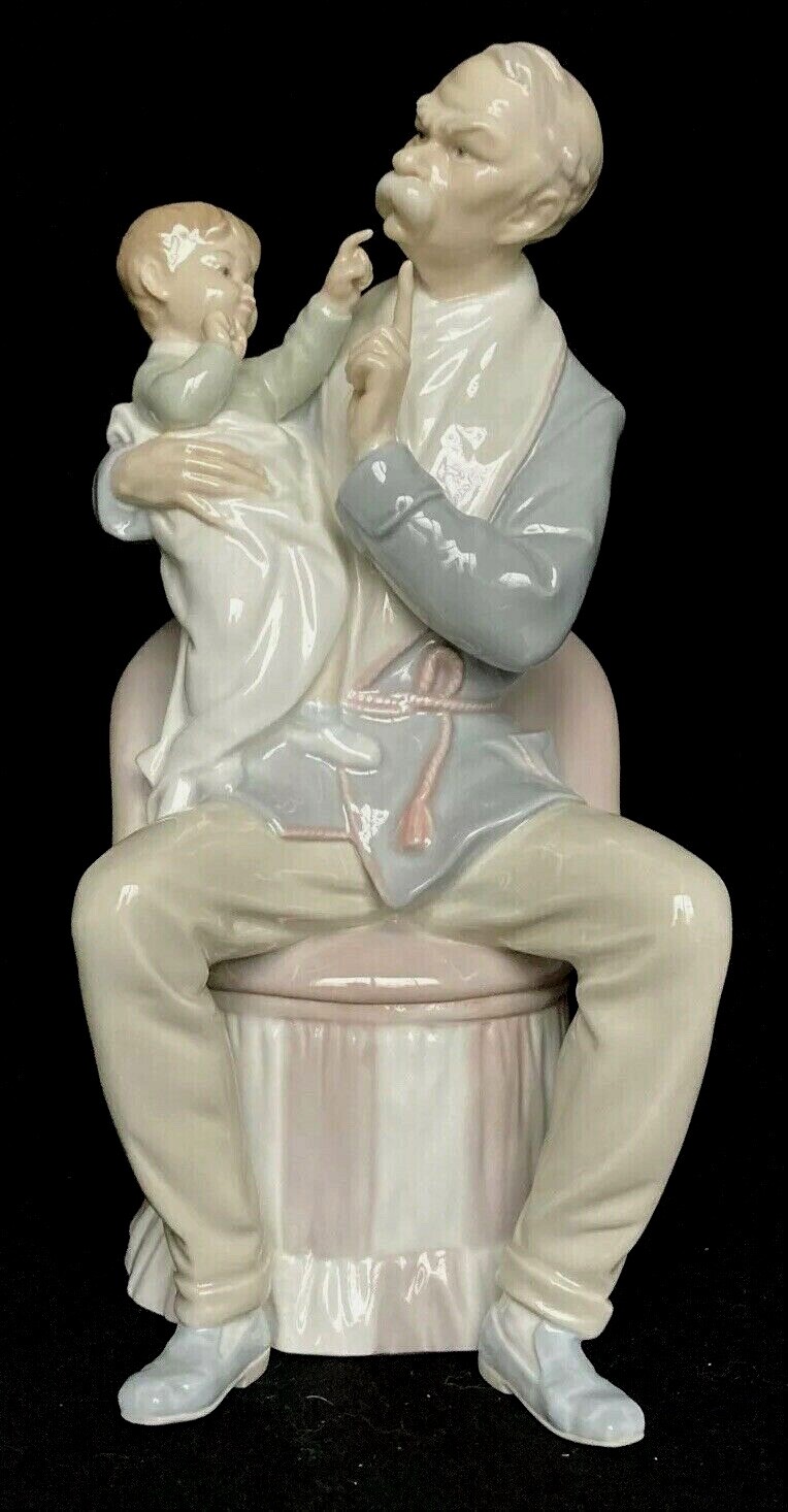 Vintage Lladro Porcelain Figurine Grandfather and Child Large 12 Inches eBay