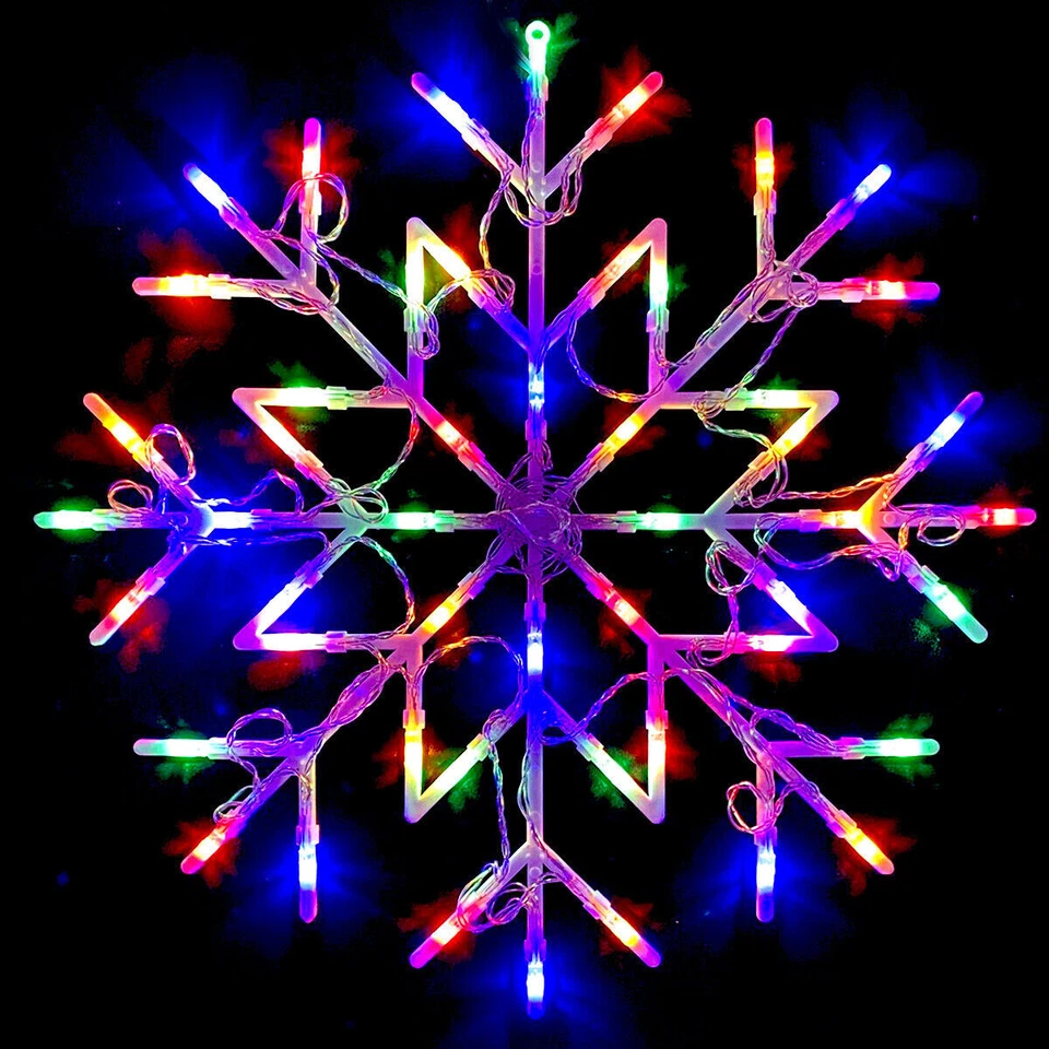 Snowflake Star Window Hanging Wall Light Christmas Silhouette Xmas lights 50 LED