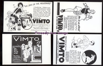 bu0550 - Vimto Fruit Drink - 4 Werbepostkarten von Vimto 1991 herausgegeben