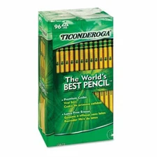 Dixon Ticonderoga #2 HB Wood Pencils Box of 96 Yellow Classic School Office