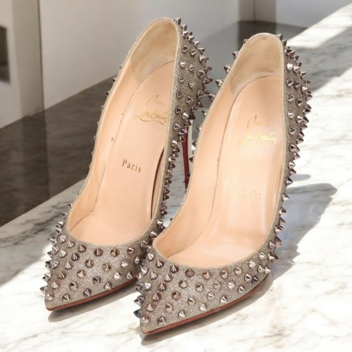 Christian Louboutin Studded Pumps EU 38 Black Heels Women's Shoes