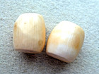 ANTIQUE 2  PCS LARGE  TUBE SHAPE WHITE CORAL  SHELL  TRADE BEADS  W/  PINK TOUCH — photo 5