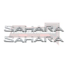 2PCS Side Door Emblem For WRANGLER JK JL SAHARA 3D Raised Letters Silver Badge