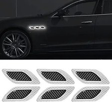 6Pcs 3D Strong Reflective Stripe Sticker for Car Fender Hood Bump Color: White