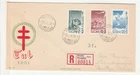 Finland 'Registered FDC' Scott # B107-109 "Helsinki 26-X-51" To: Sweden
