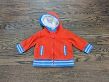 Boys Hanna Andersson Sherpa Knit Hoodie Sweatshirt Jacket Size 3-6 m 60 Orange
