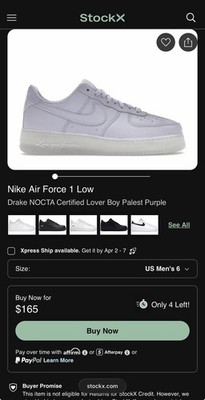 Nike Air Force 1 Low Drake NOCTA Certified Lover Boy Palest Purple