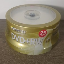Memorex DVD RW 25 Pack 4x 4.7 GB 120 min Rewritable Spindle NEW SEALED