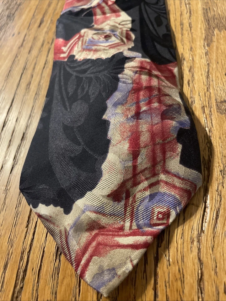 Винтажный мужской галстук Boston Traders б/у в отличном состоянии абстрактный цветочный галстук США - Изображение 2 из 4