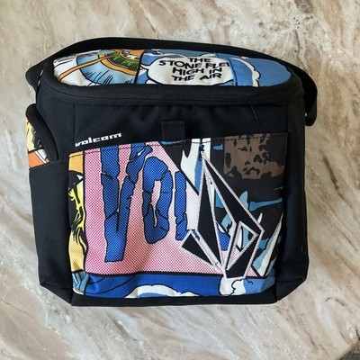 VOLCOM EQUILIBRIUM ART SKATER PUNK SCHOOL LUNCH BAG BLACK COMIC RETIRED RARE