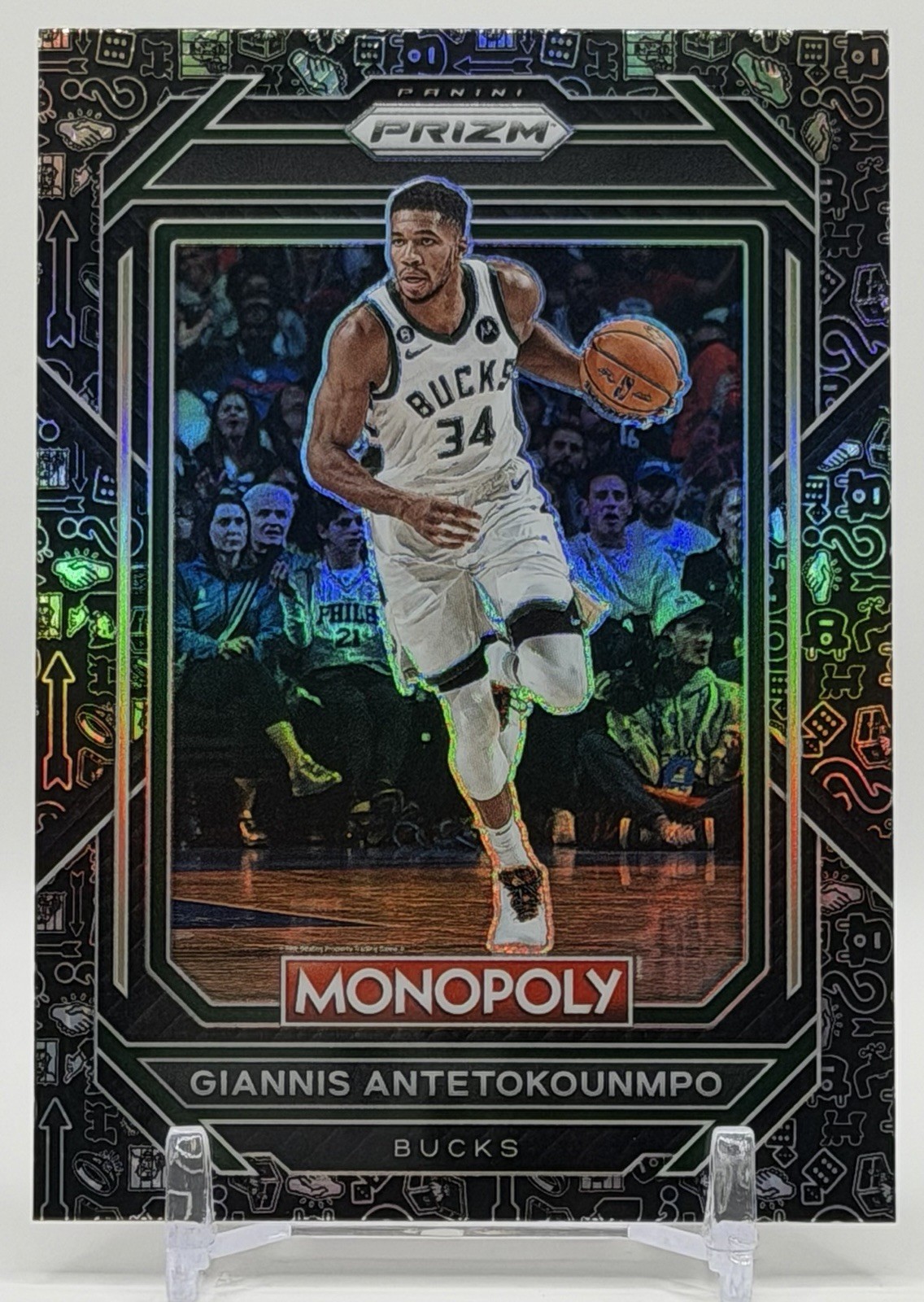Giannis Antetokounmpo 2022-23 Panini Prizm Monopoly #49 Black Classic Icons