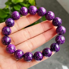 11.9mm Natural Purple Charoite Crystal Gemstone Beads Bracelet AAA