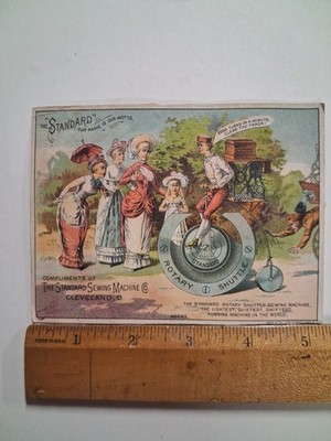 1880s-90s SEWING MACHINE BIKE RIDER VICTORIAN 4X5.5 Standard Sewing Mach. Co