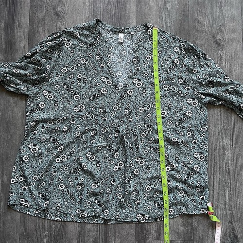 And/Or John Lewis Paisley Blouse Top Womens 16 UK Green Floral Print Long Sleeve - Picture 13 of 13
