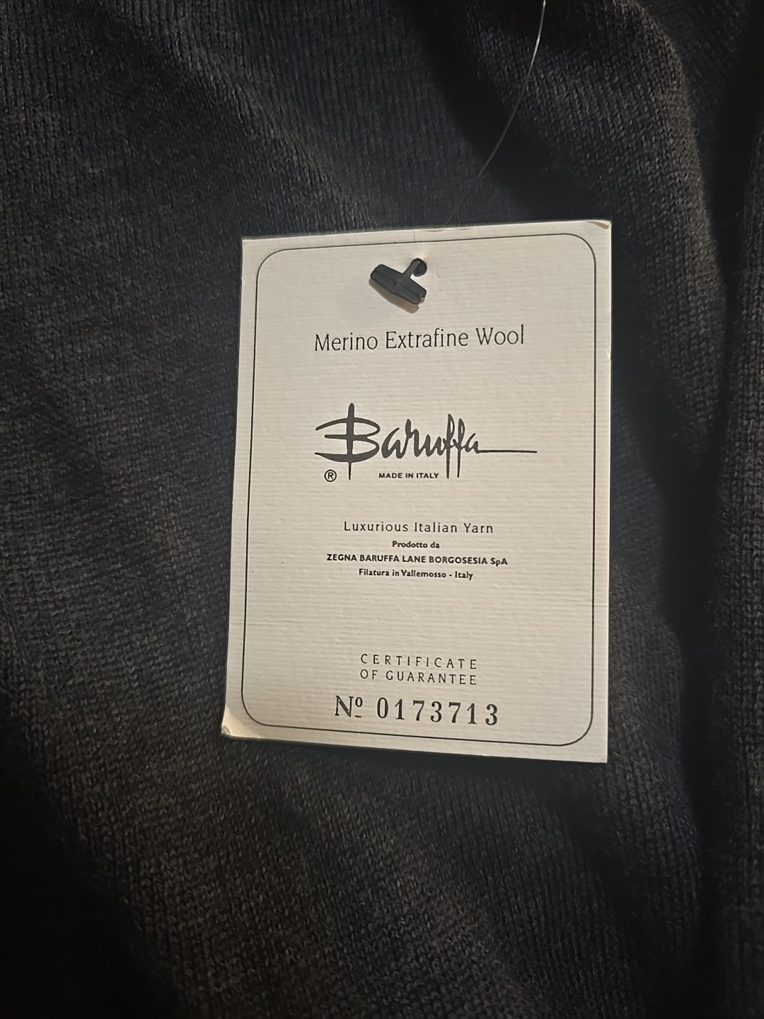 New Calvin Klein Mens 100percent Extra Fine Baruffa ITALIAN Merino Wool Gray XL image 5