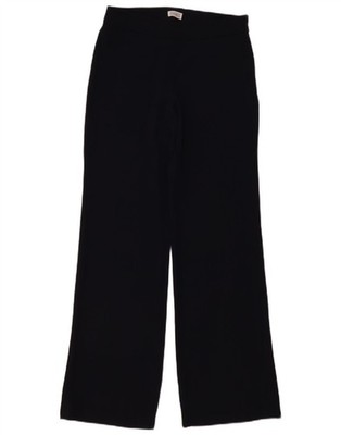 Stefanel Womens Loose Fit Casual Trousers EU 40 Medium W30 L31 Navy Blue OO16