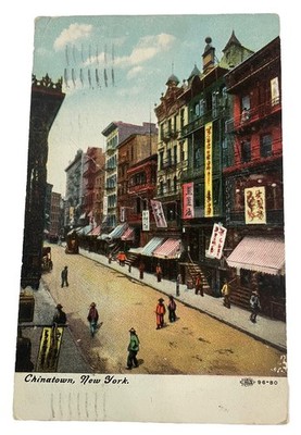 Vintage 1900s Postcard ~ Early View of Chinatown ~ New York  City NY NYC
