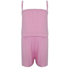 Kids Girls Plain Baby Pink Color Playsuit Trendy All In One New Jumpsuit 5-13 Yr