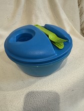 Tupperware Salat to Go, Blau/Hellblau, 1,5 L, Inkl. Besteck