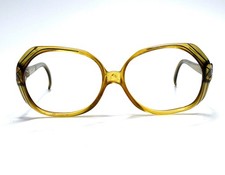 VTG Christian Dior Yellow Green Clear Oval Glasses Germany 2035 20 52 14 125