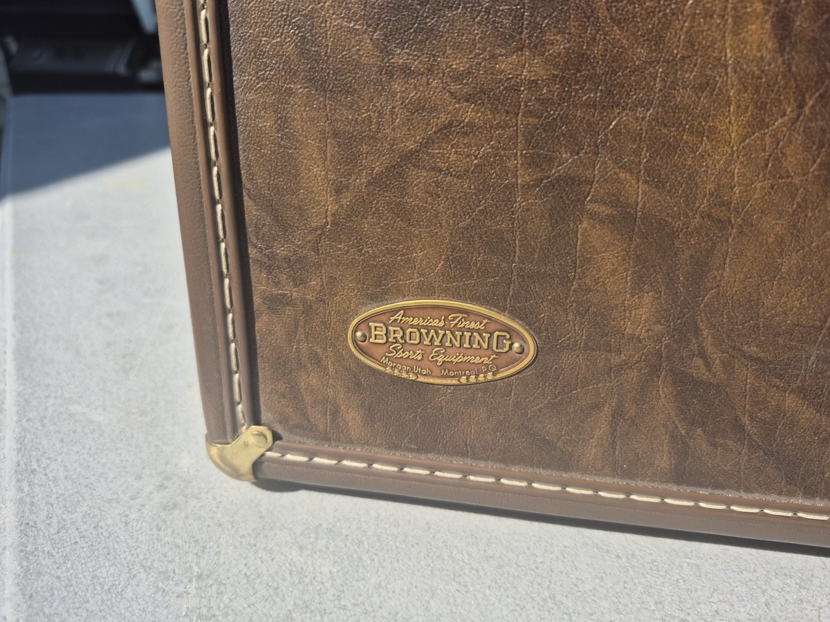 1991 Browning Over & Under Leather Hard Shotgun Case Brass Trim w