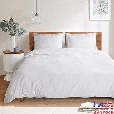 Soft Microfiber Duvet Cover Set Zipper Closure Pillowcases 8 Ties Easy Care New