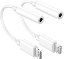  Apple Mfi Certified 2 Pack Lightning to 3.5 Mm Headphone Jack Adapter for Ipho