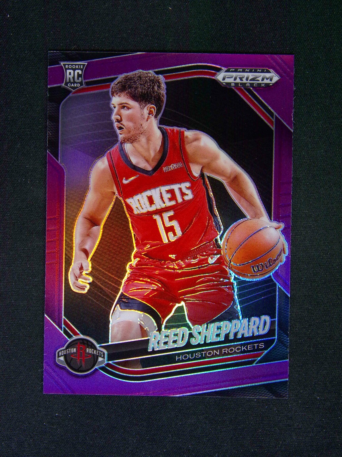 2024-25 Panini Prizm Black Reed Sheppard #145 RC Rookie Purple /99