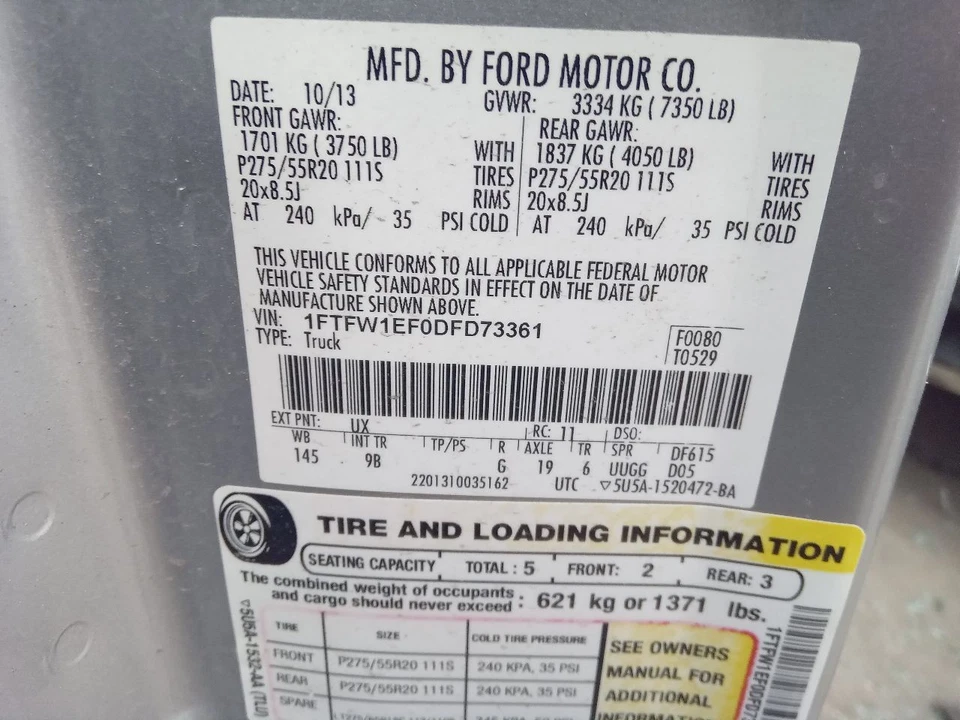 Used Alternator fits: 2013 Ford F150 PICKUP 5.0 Grade A Foto 3 de 4