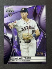 2025 Topps Chrome Black Baseball #38 Shay Whitcomb Purple 20/75 Rookie RC Astros
