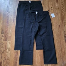 LC Lauren Conrad Mid Rise Bootcut Leggings Womens Large Lot of 2 Black NWT