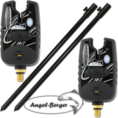 2x Angel Berger Elektronische Bissanzeiger mit Tele Erdspeer