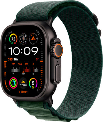 Apple Watch Ultra 2 49MM Cellular Black - Dark Green Alpine Loop (Large) - New