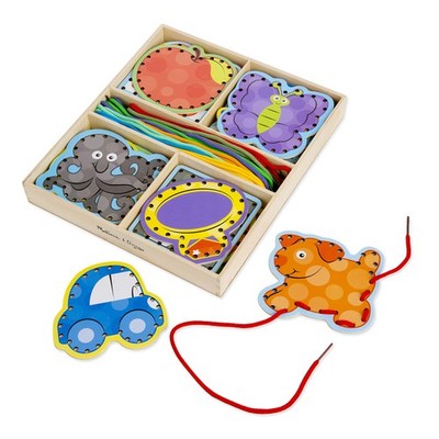 Melissa & Doug Alphabet Wooden Lacing Cards With DoubleSided Panels and