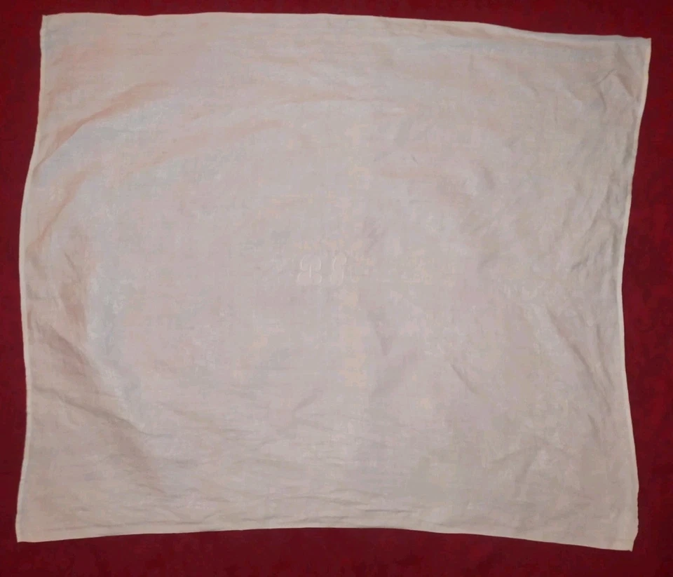 12  serviettes de table en coton damassé monogramme ''PF'' - Photo 3/4