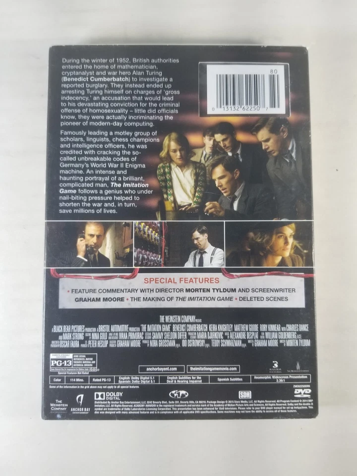 The Imitation Game (DVD, 2014) New With Sleeve - Image 2 of 2