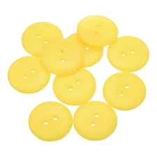 10pcs Resin Sewing Button, 30mm (1 3/16") 2 Holes Round Craft Buttons, Yellow