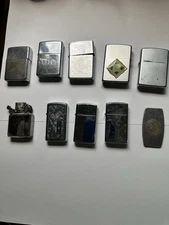 Vintage Lot of 10 Various Zippo Lighters Venetian Pocket Knife & Insert