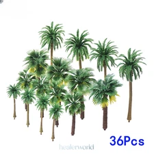 1SET HO/OO Scale Palm Trees Miniatures Sandy Beach Tropical Plants Scenery Model