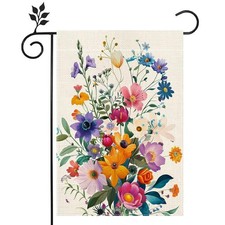 Spring Summer Colorful Floral Garden Flag for Outside 12x18 Inch Double Sided...