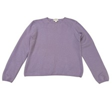 Charter Club Sweater Womens M Purple Cashmere Pullover Quiet Luxury Preppy Soft