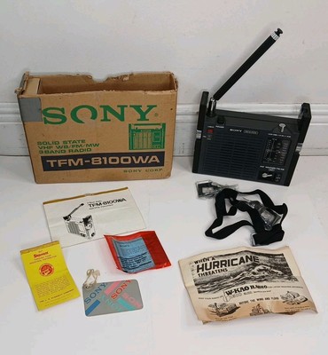 Vintage Sony TFM-8100WA All Weather Radio FM AM VHF Weather W/ Box ...