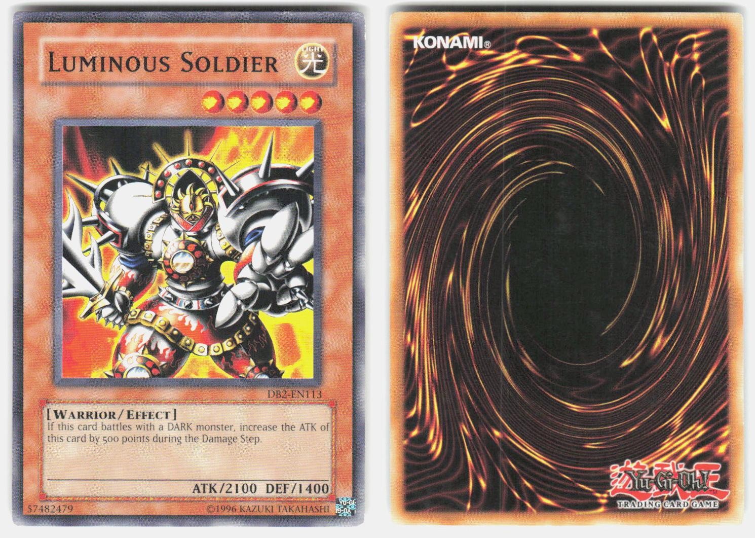 Luminous Soldier DB2-EN113 YuGiOh Dark Beginning 2 trading card — raw and PSA graded price guide