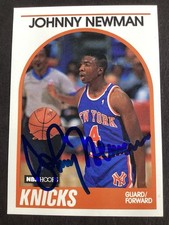 Johnny Newman Signed 1989 NBA Hoops #58 Basketball NBA NY Knicks Auto TPG #1