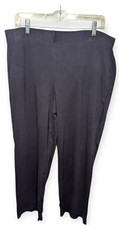 Land's End Navy Blue Knit Casual Straight Leg Elastic Waist Pants Size 18